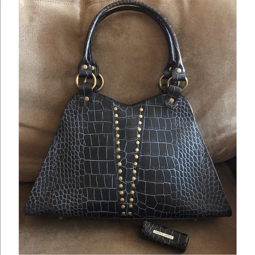 Charlie Lapson🐊 Leather Bag +💄Case